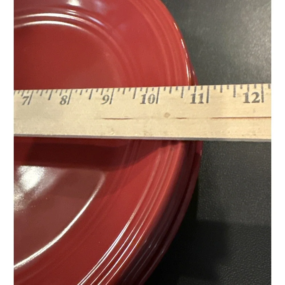 Mainstays Rainforest Sedona Red Embossed Ring Stoneware Dinner Plates Set Of 4